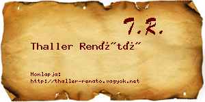 Thaller Renátó névjegykártya